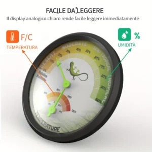 Termometro Igrometro Rettili Doppio Indicatore Scatola Allevamento