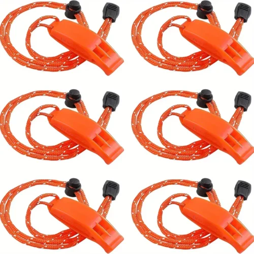 5x Fischietto Salvavita Esterno Doppia Frequenza Confezione Portatili