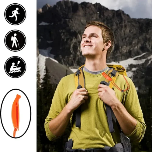 5x Fischietto Salvavita Esterno Doppia Frequenza Confezione Portatili