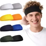 8 Fasce Testa Sudore Unisex Tessuto Elastico Rinfrescante Colori Allenamento