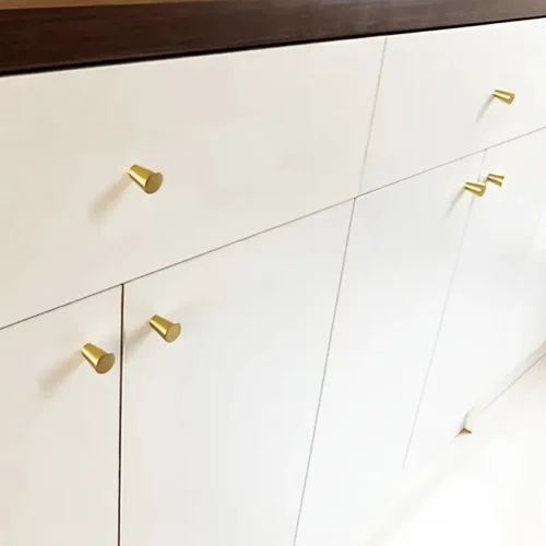 5pz Maniglia Plastica NERA Conica Foro Singolo Trascinante Cassetto Armadio