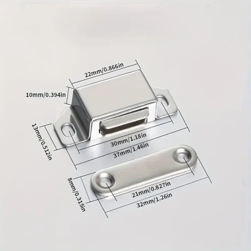 2pz Chiusura Magnetica Acciaio Inox Ante Armadio Cucina Installazione Facile