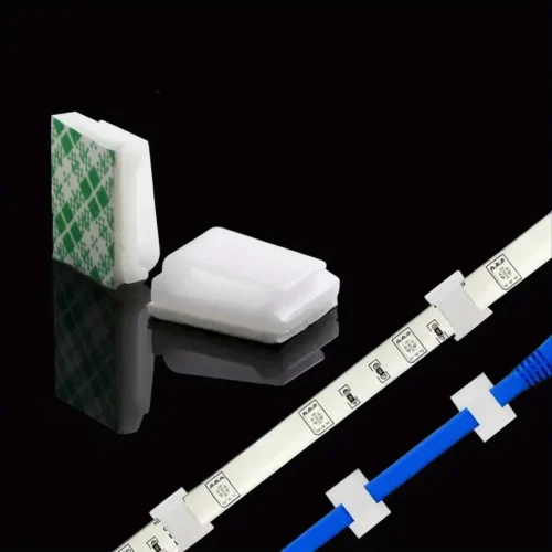 50pz Clip Adesivi LED Verdi 8mm Fissaggio Plastica Strisce Illuminazione