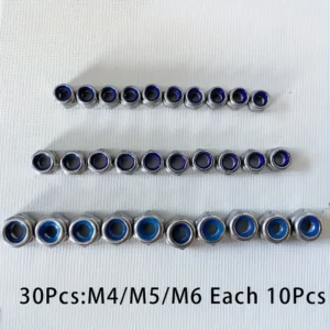 30pz Rondelle Esagonali Auto-bloccanti Acciaio Inox Guarnizione Blu