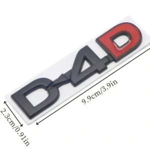 1pz Emblema Auto Metallo D4D Distintivo Elegante Bagagliaio Decalcomania