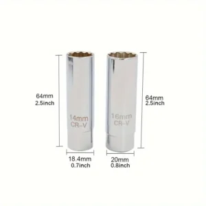 1pz Chiave Candele 16mm Cromo Vanadio Rimozione Auto Moto Set Bussola