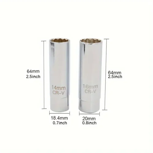 1pz Chiave Candele 16mm Cromo Vanadio Rimozione Auto Moto Set Bussola