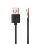 2pz Cavo USB Maschio 2 Pin Spago Nudo Riparazione LED Ventola 50cm