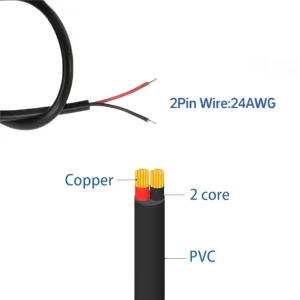 2pz Cavo USB Maschio 2 Pin Spago Nudo Riparazione LED Ventola 50cm
