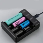 1pz Caricabatterie Universale 4 Slot USB LED Batterie Litio AA AAA