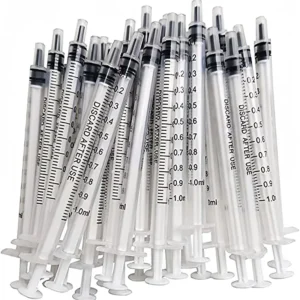20x Siringa Plastica 1ml Senza Ago Cappuccio Cura Orale Animali