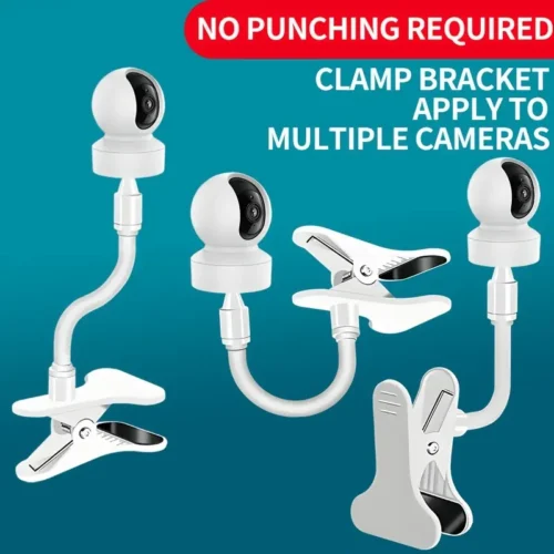 Supporto Telecamera Culla Clip Scrivania Monitor Interni Esterni NERO