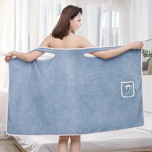 Asciugamano accappatoio Da Bagno Indossabile Gonna Da Bagno blu Doccia