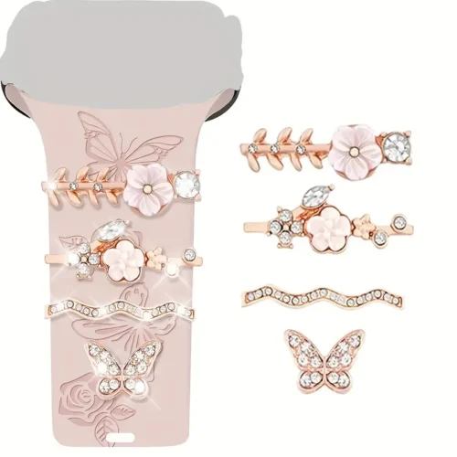 Set Anelli per Cinturino Orologio Farfalla Chiodini Strass Compatibile iWatch