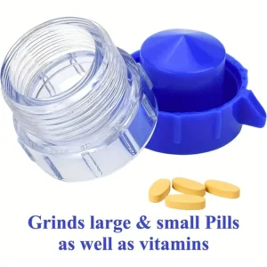 Mini Trita Pillole Portatile Compatto Schiaccia Farmaci Blu