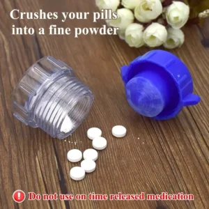 Mini Trita Pillole Portatile Compatto Schiaccia Farmaci Blu