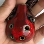 Ocarina Vintage 6 Fori Ceramica Smaltata Decorativa Musicale Casual