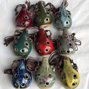 Ocarina Vintage 6 Fori Ceramica Smaltata Decorativa Musicale Casual