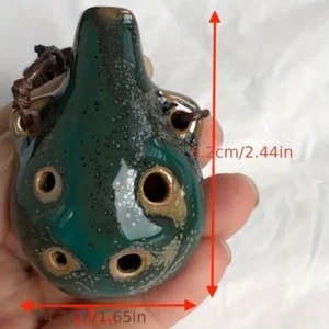 Ocarina Vintage 6 Fori Ceramica Smaltata Decorativa Musicale Casual