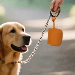 Borsa Portatile Snack Cane Silicone NERO Impermeabile Chiusura Sicura