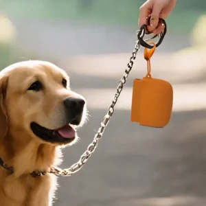 Borsa Portatile Snack Cane Silicone NERO Impermeabile Chiusura Sicura