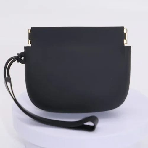 Borsa Portatile Snack Cane Silicone NERO Impermeabile Chiusura Sicura