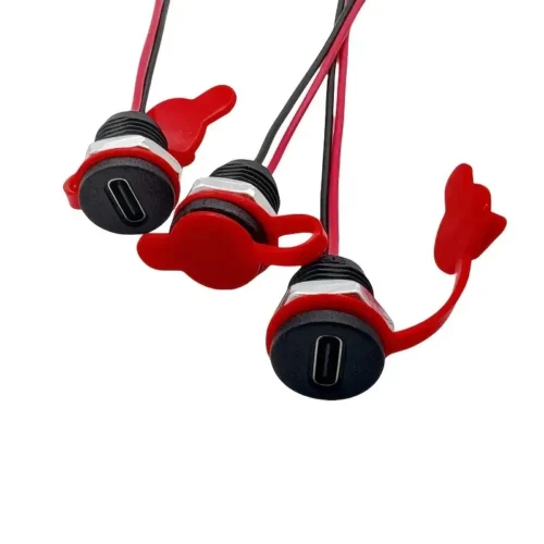 2pz Dado Filettato Rotondo Nero Tipo-C con Anello di Tenuta USB elettricisti