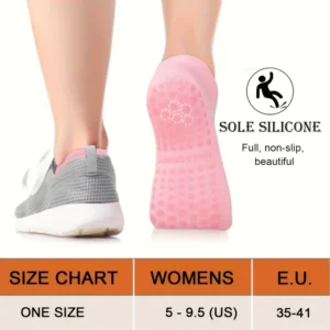 2 Paia Calzini Yoga Pilates Antiscivolo Supporto Arco Traspiranti ROSA