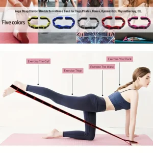 Fascia Resistenza Yoga ROSA 90cm Elastica Regolabile 8 Sezioni