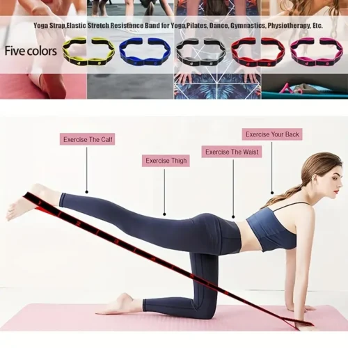 Fascia Resistenza Yoga ROSA 90cm Elastica Regolabile 8 Sezioni