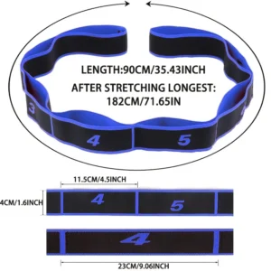 Fascia Resistenza Yoga ROSA 90cm Elastica Regolabile 8 Sezioni