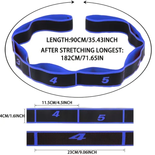 Fascia Resistenza Yoga ROSA 90cm Elastica Regolabile 8 Sezioni