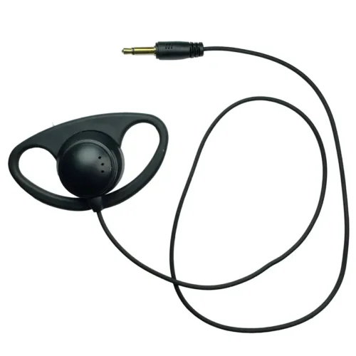 Auricolare Radio Nero Clip Jack 3.5mm Morbido Gomma D Microfoni