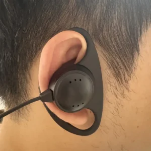 Auricolare Radio Nero Clip Jack 3.5mm Morbido Gomma D Microfoni