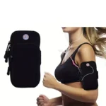 Borsa Braccio Cellulare Corsa Alpinismo Outdoor Impermeabile Nera Unisex