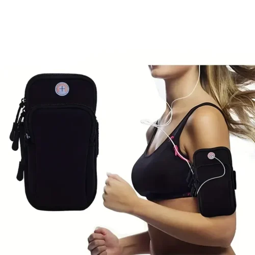 1718-1.webp Borsa Braccio Cellulare Corsa Alpinismo Outdoor Impermeabile Nera Unisex