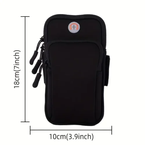 Borsa Braccio Cellulare Corsa Alpinismo Outdoor Impermeabile Nera Unisex
