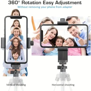 Supporto telefono girevole 360 morsetto tripode clip streaming live orizzontale