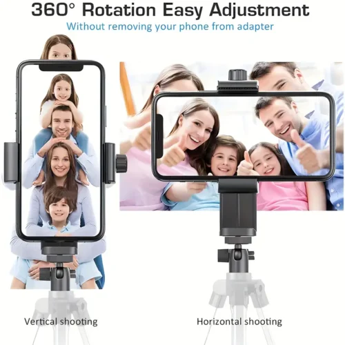 Supporto telefono girevole 360 morsetto tripode clip streaming live orizzontale