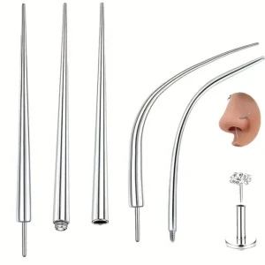 Kit piercing 5 pezzi acciaio inox chirurgico 316L filettatura barra vari formati