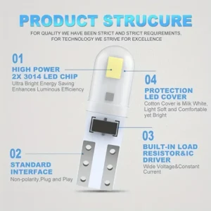 10 pezzi luci T5 cruscotto 3014 LED lampada interna auto strumenti misura