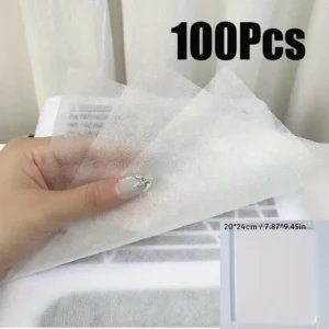 50 pezzi carta filtro aspirapolvere unghie monouso tessuto sottile BIANCO