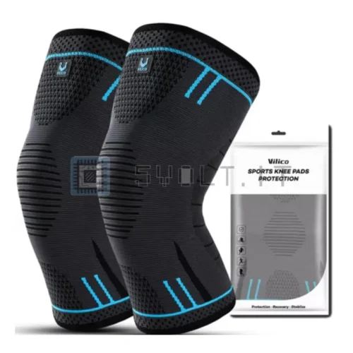 1x Ginocchiera Elastica Blue TG L Traspiranti Sport compressione ginocchio