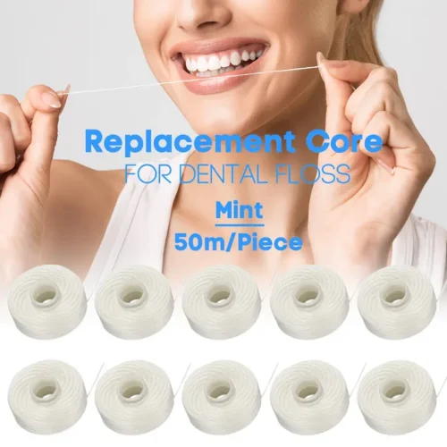 5 pezzi coil menta alta resistenza 50m micro cera floss rotolo dentale