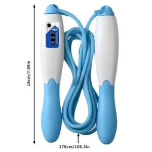 Corda salto meccanica regolabile digitale ergonomica anti scivolo palestra BLU