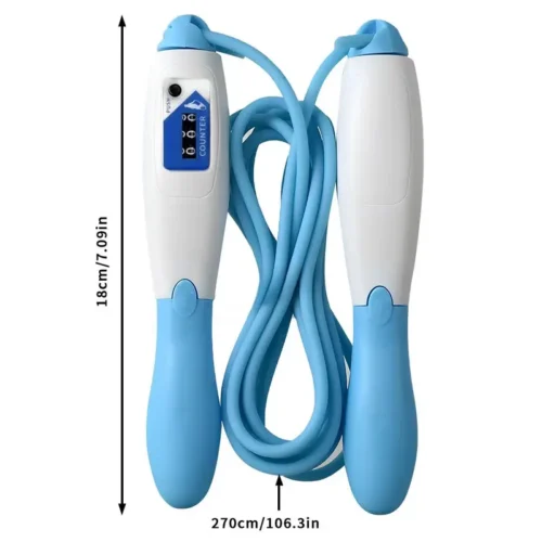 Corda salto meccanica regolabile digitale ergonomica anti scivolo palestra BLU