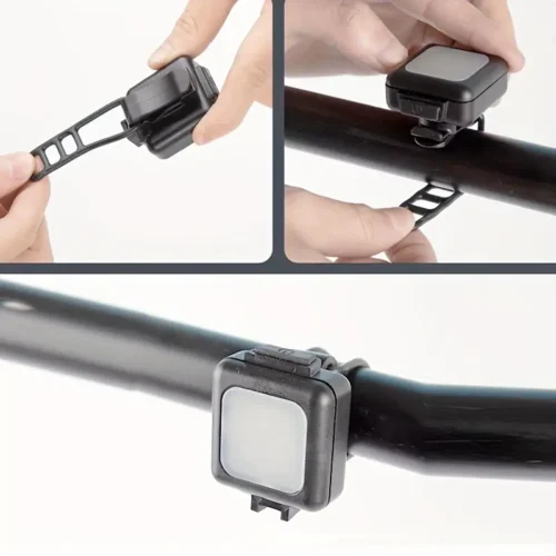 Mini luce mountain bike multifunzionale torcia bianca gialla rossa notturna