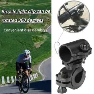 Morsetto luce bici rotante 360 installazione senza attrezzi antiscivolo torcia