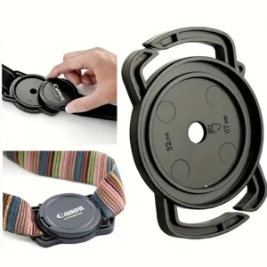 Tappo obiettivo 52mm ABS clip anti-smarrimento fibbia cinturino custodia DSLR