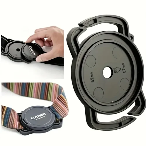 Tappo obiettivo 52mm ABS clip anti-smarrimento fibbia cinturino custodia DSLR